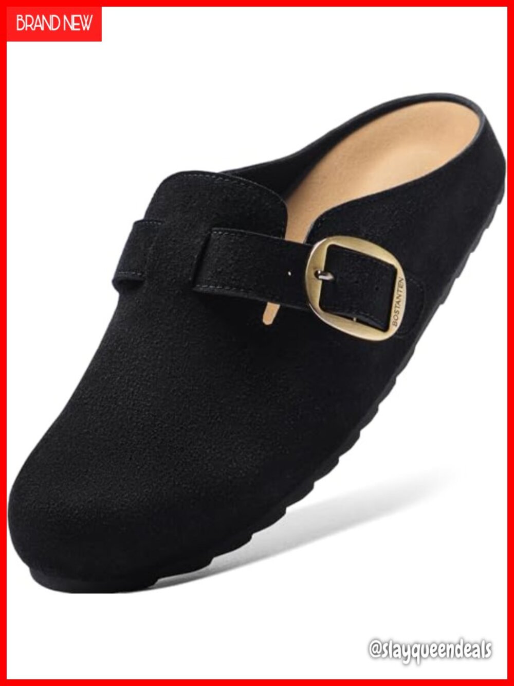 Wide Width Suede Mules Comfortable Slip On Clogs with Arch Support